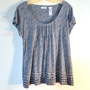 Liz & Co. Blouse Scoop Neck Tunic Size Large
